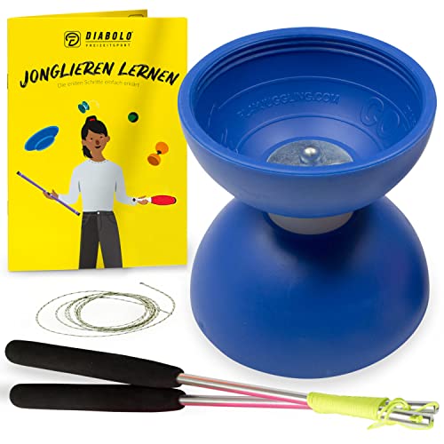 Diabolo-Set für Kinder Anfänger mit Comet Diabolo und Henrys Ersatzschnur I Einsteiger-Set - Made in Italy (blau) von Diabolo Freizeitsport