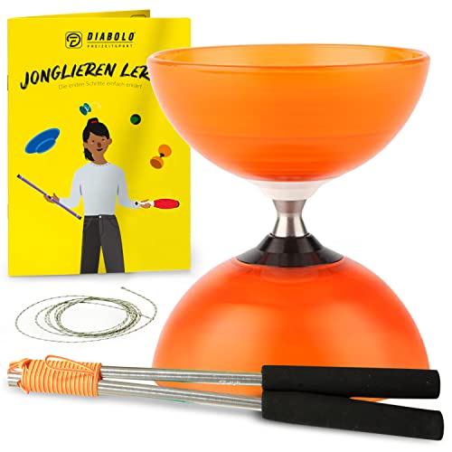 Diabolo-Set mit Henrys Beach Free Freilauf-Kugellager Diabolo I Profi-Set (orange) von Diabolo Freizeitsport