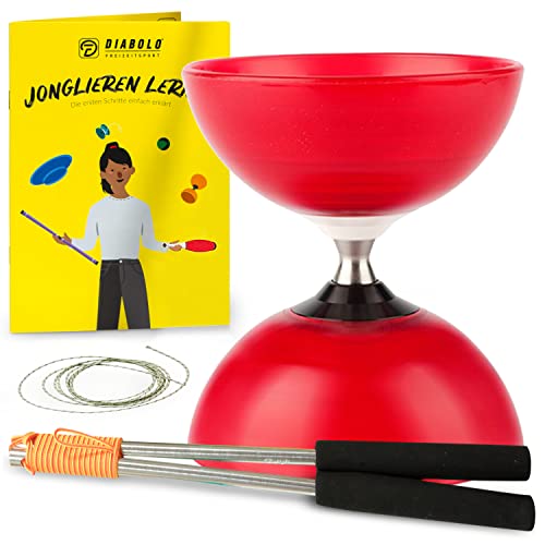 Diabolo-Set mit Henrys Beach Free Freilauf-Kugellager Diabolo - Profi-Set (rot) von Diabolo Freizeitsport