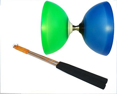 Henrys Diabolo Vision Free Set blau-grün inkl. Alu-Handstäbe von Diabolonet-Kreisz