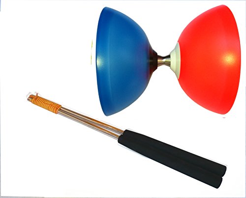 Henrys Diabolo Vision Free Set blau-rot inkl. Alu-Handstäbe von Diabolonet-Kreisz