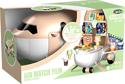 Diakakis Luna Flugzeug Kino Kinder Spielset 51-TLG. mit Snacks EIS Süßigkeiten Süßwaren von Diakakis