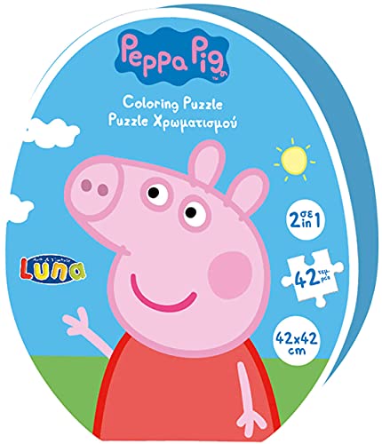 Luna 2-in-1-Puzzle für Kinder, Peppa Wutz, 42 Teile, XL, 42 x 42 cm von Diakakis