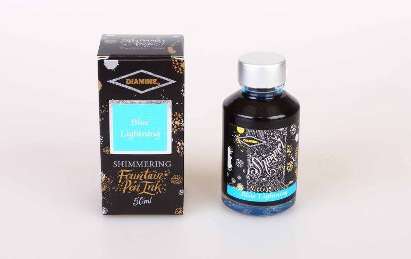 Diamine Tintenfass Shimmering Blue Lightning 50ml von Diamine