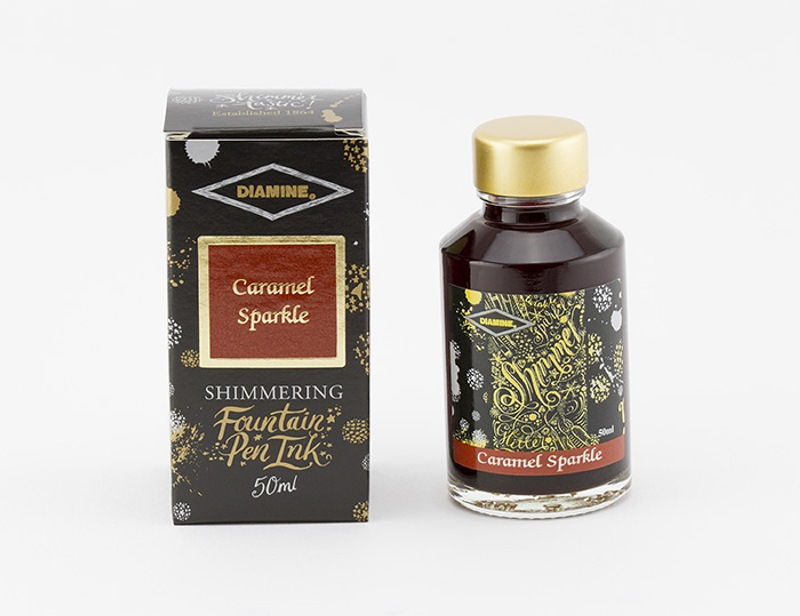 Diamine Tintenfass Shimmering Caramel sparkle 50ml von Diamine