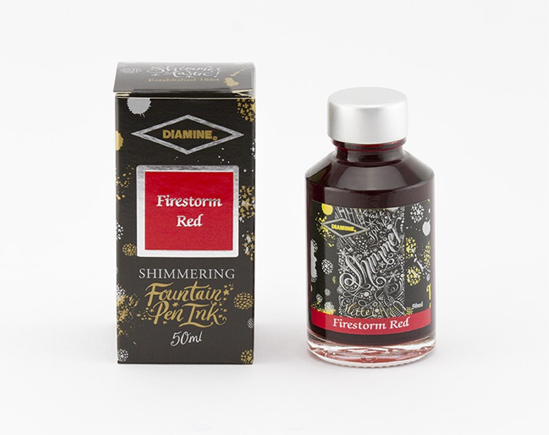 Diamine Tintenfass Shimmering Firestorm red 50ml von Diamine