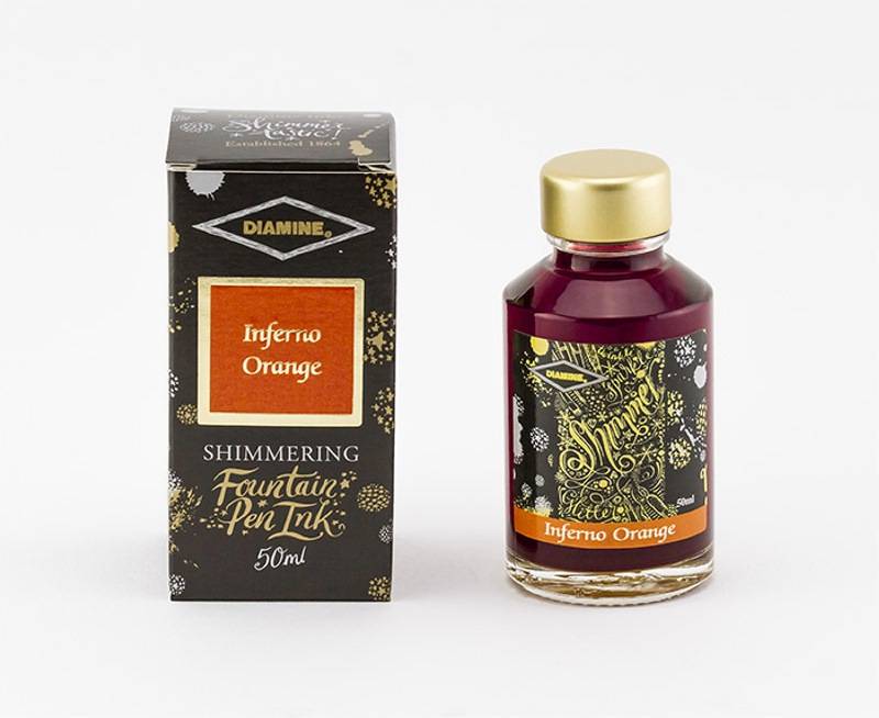 Diamine Tintenfass Shimmering Inferno orange 50ml von Diamine