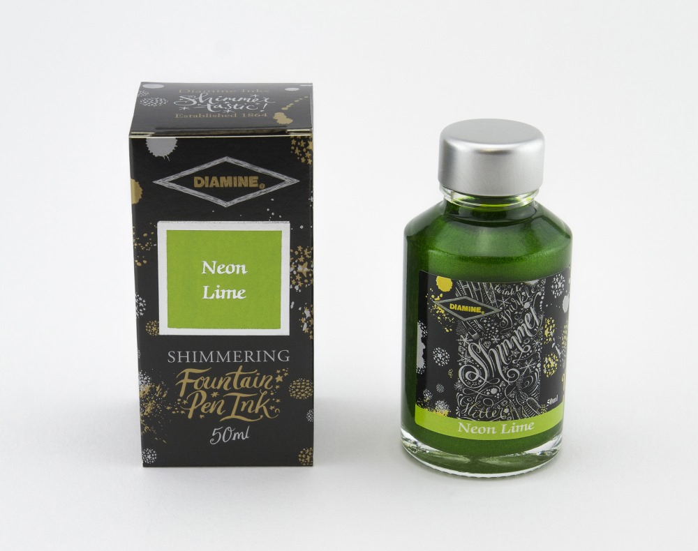 Diamine Tintenfass Shimmering Neon Lime 50ml von Diamine