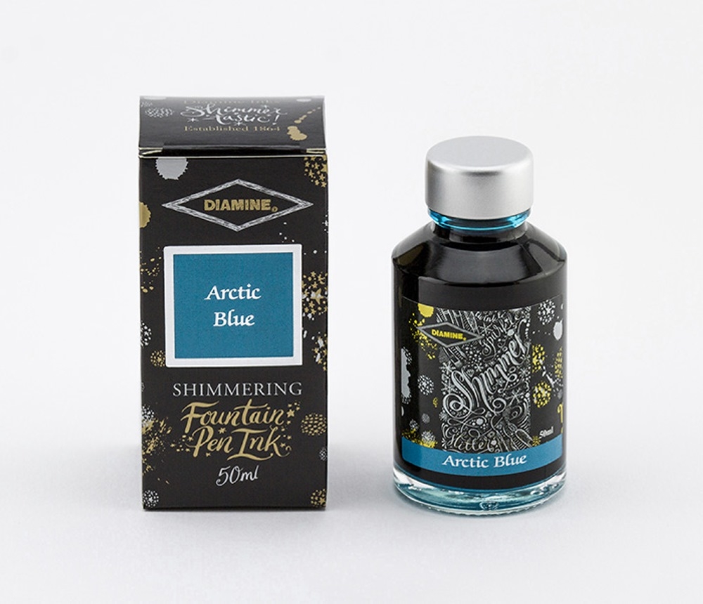 Diamine Tintenfass Shimmering arctic blue 50ml von Diamine