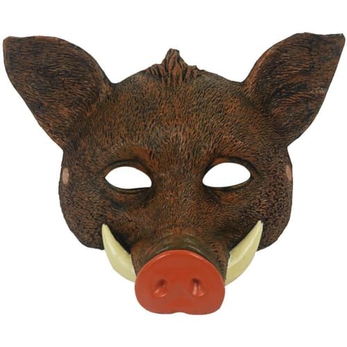 Dianzan 3d Realistische Wildschwein-gesichtsmaske, Pu-schaum, Schwein-gesichtsabdeckung, Gruselige Kopfmaske Voller Abdeckung, Tier-cosplay-rave-maske, Halloween-maskerade-requisiten von Dianzan