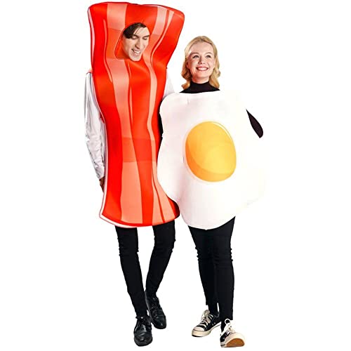 Dianzan Erwachsene Paare Ei Und Kostüm Halloween Cosplay Party Kleid Witzige Essen Outfits Liebhaber Unisex Frühstücksfutteranzug von Dianzan