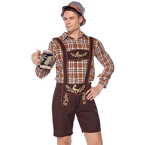 Dianzan Herren Oktoberfest Kostüm Traditionelle Bayerische Deutsche Bierfestival Cosplay -outfit Für Männer Halloween Kostüm von Dianzan