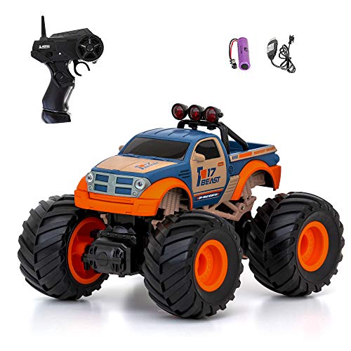 Diawell Ferngesteuertes Auto RC Monstertruck Geländewagen Offroad-Auto Spielzeugauto Rennauto 2,4 GHz mit Wiederaufladbare Batterien als Geschenk für Kinder, Jungen und Mädchen Blau-Orange von Diawell