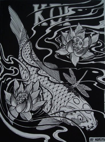 Diawell Japanische Tattoo Vorlagen Book Buch Koi 210mm x 285mm DIN A4 Neu von Diawell