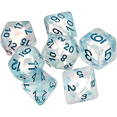 Dice4friends 09169 - Würfelset Confetti: Mystic Blue (7) von Dice4friends