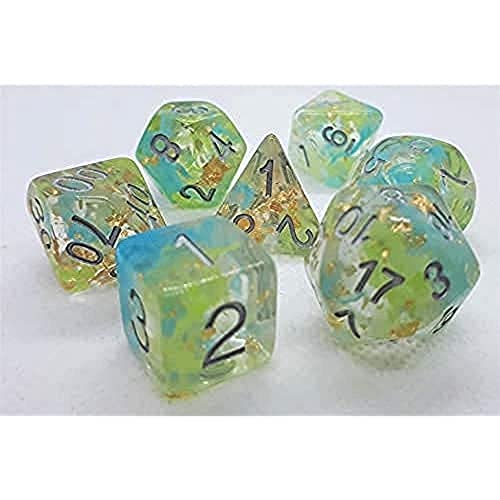 Dice4friends 70724 - Würfelset Sparkling: Green Planet (7) von Dice4friends