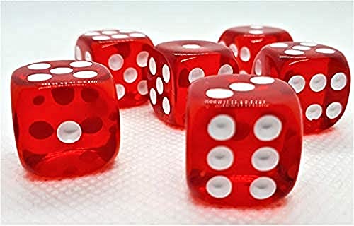 Dice4friends 70728 - Würfelset D6 Transparent: Red (12) von Dice4friends