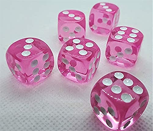 Dice4friends 70733 - Würfelset D6 Transparent: Pink (12) von Dice4friends