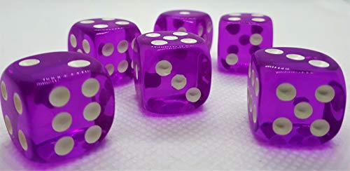 Dice4friends 70734 - Würfelset D6 Transparent: Purple (12) von Dice4friends