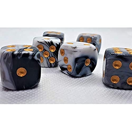 Dice4friends 70735 - Würfelset D6 Two Toned: Black/White (12) von Dice4friends