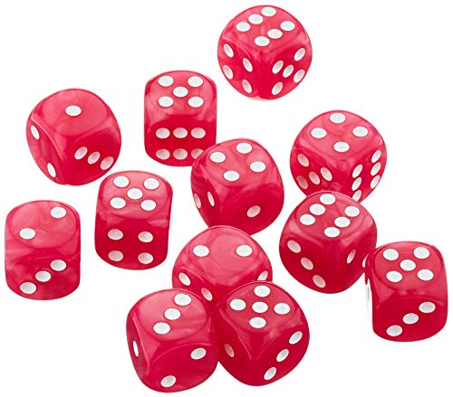 Dice4friends 70741 - Würfelset D6 Pearl: Pink/White (12) von Dice4friends