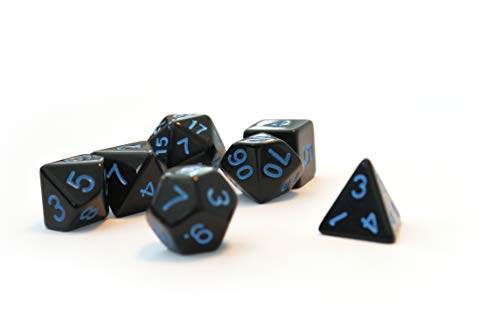 Dice4friends 86000 - Würfelset Pearl: Black/Blue (7) von Dice4friends