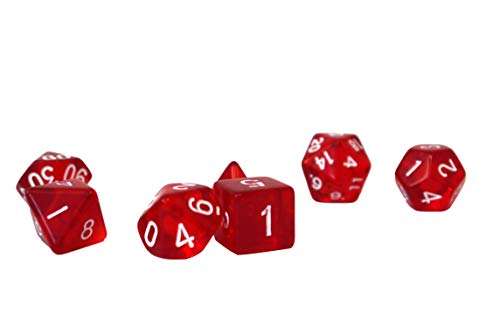 Dice4friends 86001 - Würfelset Transparent: Red (7) von Dice4friends