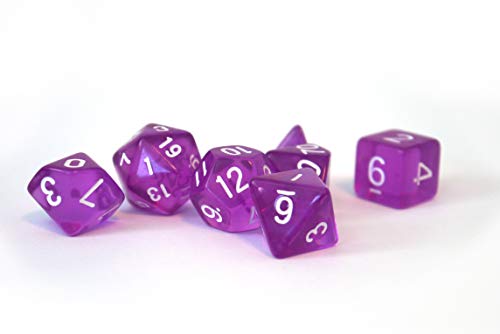 Dice4friends 86002 - Würfelset Transparent: Purple (7) von Dice4friends