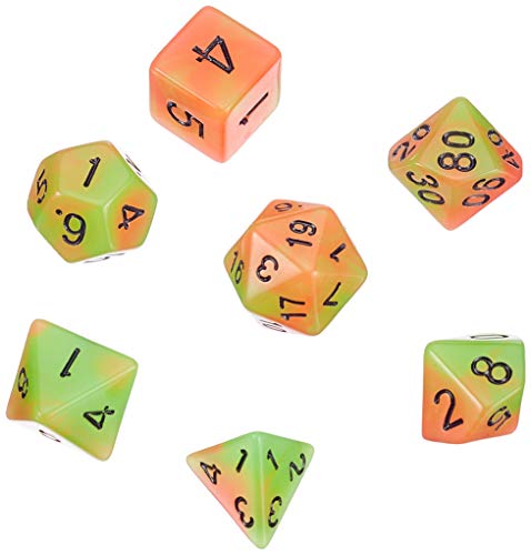 Dice4friends 86015 - Würfelset Glow-Swirl: Apple (7) von Dice4friends