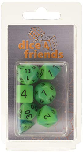 Dice4friends 86017 - Würfelset Glow-Swirl: Grape (7) von Dice4friends