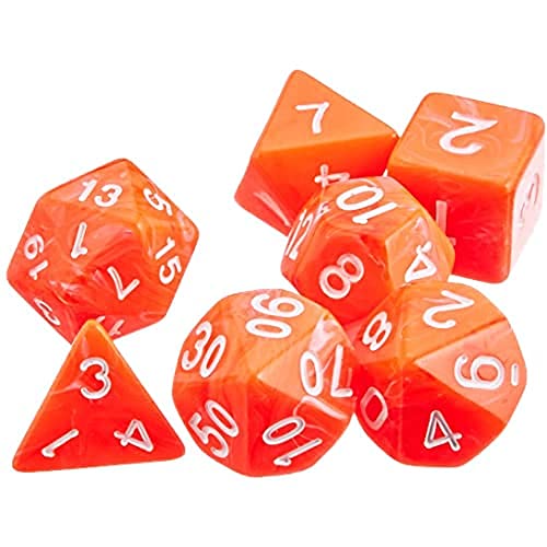 Dice4friends 86028 - Würfelset Candysweet: Bloody Orange (7) von Dice4friends