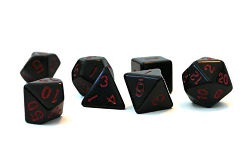 Dice4friends 86049 - Würfelset Pearl: Black/Red (7) von Dice4friends