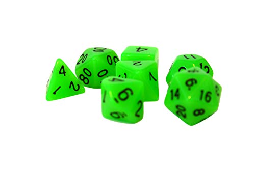 Dice4friends 86066 - Würfelset Glowing: Green (7) von Dice4friends