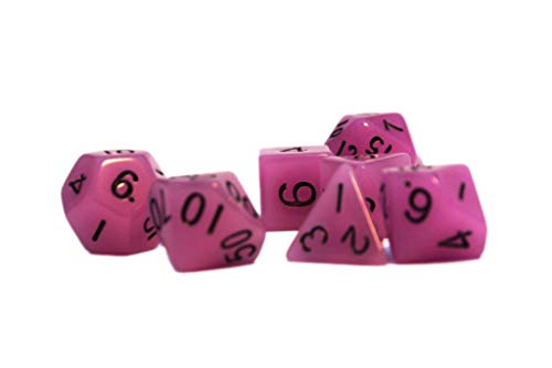 Dice4friends 86070 - Würfelset Glowing: Purple (7) von Dice4friends