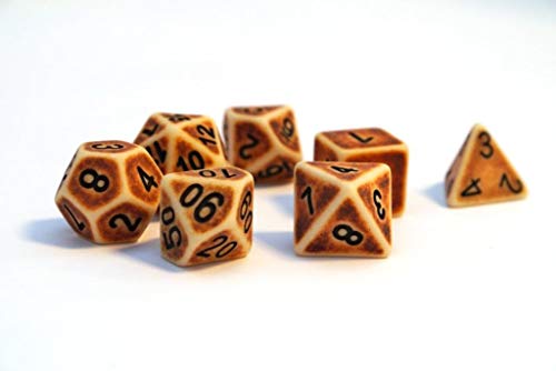 Dice4friends 86072 - Würfelset Antique: Brown (7) von Dice4friends