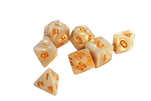 Dice4friends 86076 - Würfelset Pearl: White/Gold (7) von Dice4friends