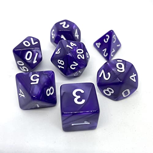 Dice4friends 86089 - Würfelset Pearl: Purple/White (7) von Dice4friends