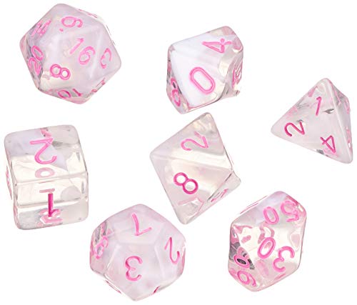 Dice4friends 9135 - Würfelset Transparent: Pink Princess (7) von Dice4friends