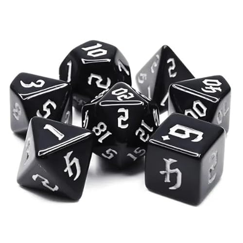 Dice4friends DIC17500 Würfelset Opaque: Chon drite Black/White (7) Würfel von Dice4friends