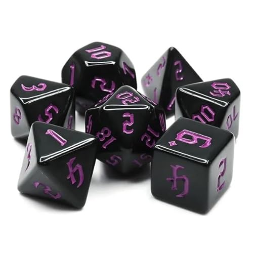 Dice4friends DIC17505 Würfelset Opaque: Chon drite Black/Purple (7) Würfel von Dice4friends