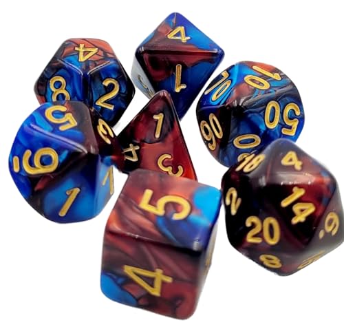 Dice4friends DIC17521 Würfelset Racing: Red/Blue (7) Würfel von Dice4friends