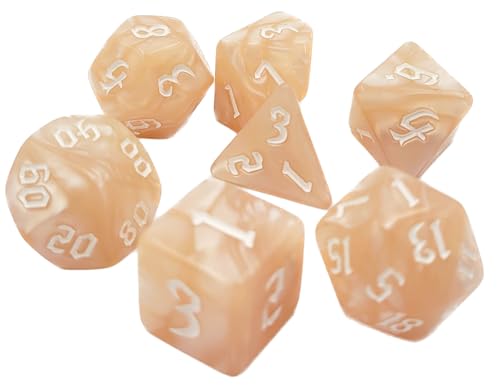 Dice4friends DIC17526 Würfelset Pearl: Beige (7) Würfel von Dice4friends