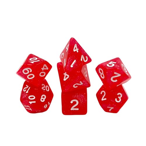 Dice4friends DIC17534 Würfelset Confetti: Ruby Red (7) Würfel von Dice4friends