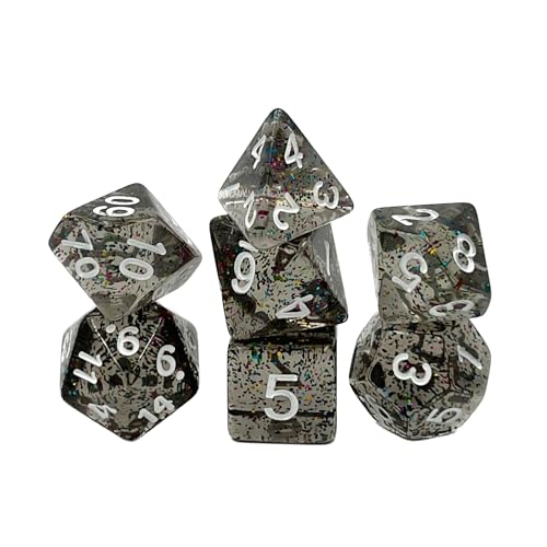 Dice4friends DIC17540 Würfelset Powder: Dark Rainbow (7) Würfel von Dice4friends