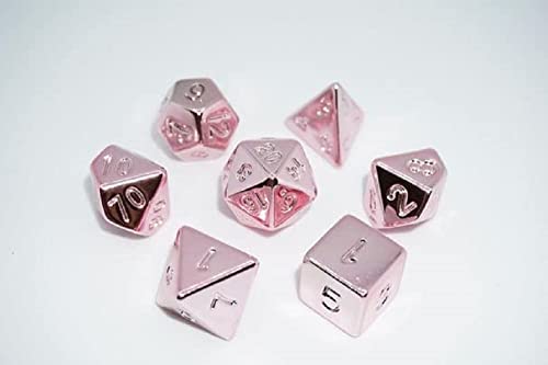 Dice4friends DIC37257 - Würfelset Shiny: Roségold (7) von Dice4friends