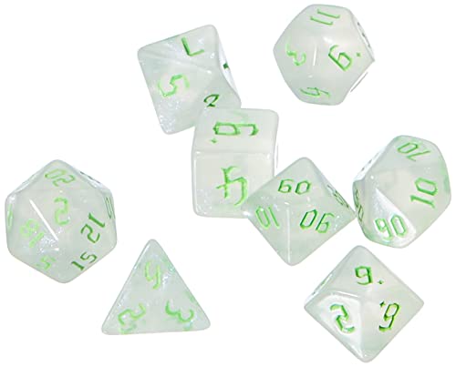 Dice4friends DIC37264 - Würfelset Milky Shine: Green (7) von Dice4friends