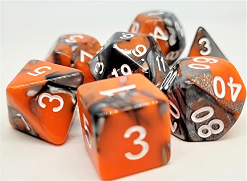 Dice4friends DIC37266 - Würfelset Confetti: Racing Orange (7) von Dice4friends