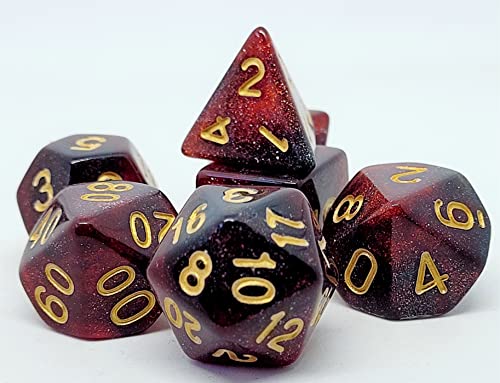 Dice4friends DIC37295 - Würfelset Confetti: Red Galaxy (7) von Dice4friends