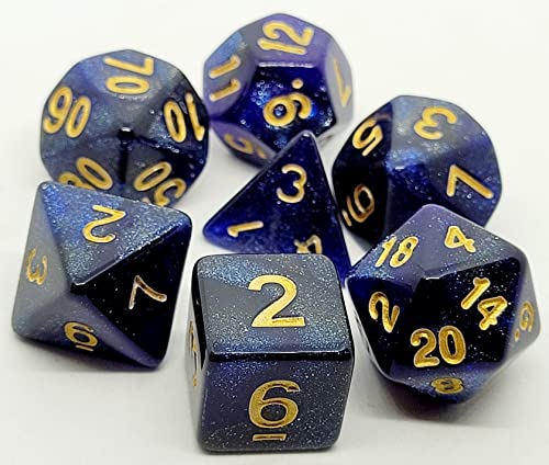 Dice4friends DIC37296 - Würfelset Confetti: Blue Galaxy (7) von Dice4friends