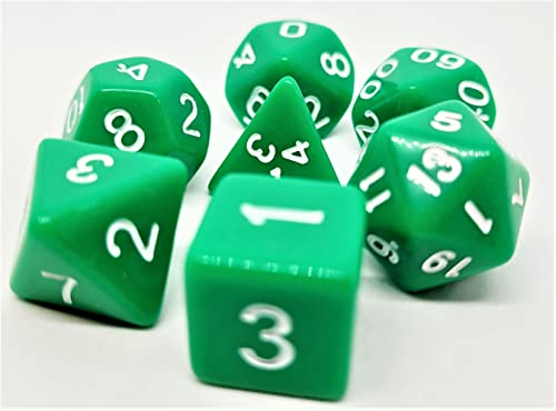 Dice4friends DIC37304 Würfelset Opaque: Green/White (7) von Dice4friends